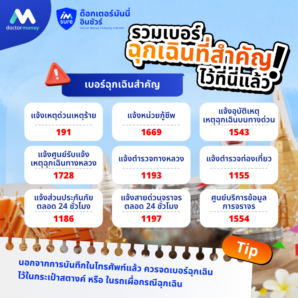 ด๊อกเตอร์ มันนี่ บทความ เช็กความพร้อมก่อนออกเดินทาง! เที่ยวสงกรานต์อย่างปลอดภัย