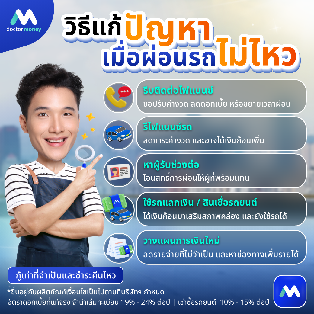 ด๊อกเตอร์ มันนี่ บทความ ผ่อนรถไม่ไหวต้องทำอย่างไร
