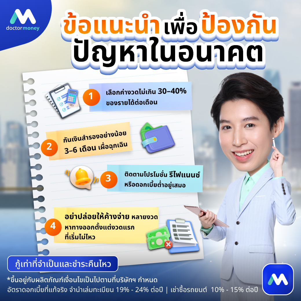 ด๊อกเตอร์ มันนี่ บทความ ผ่อนรถไม่ไหวต้องทำอย่างไร